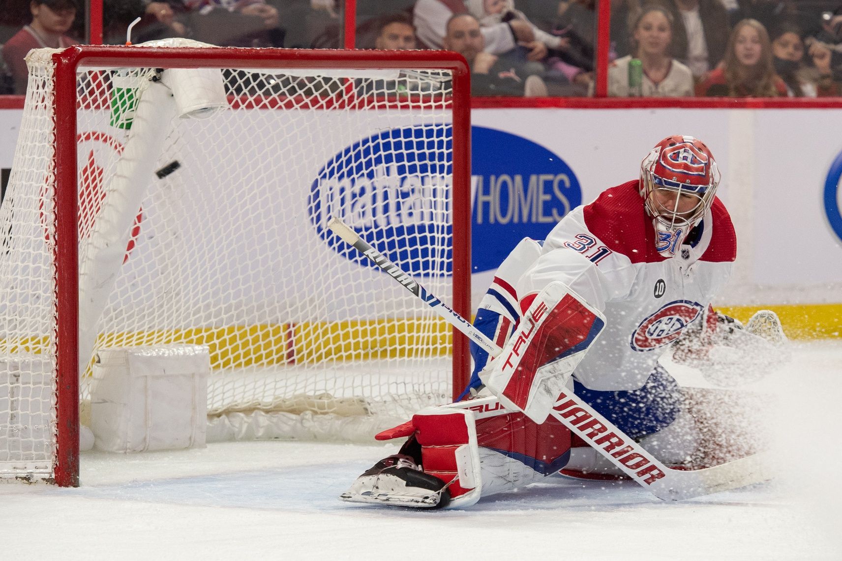 Montreal Canadiens goalie Carey Price (31) is unable to stop a shot from Ottawa Senators left wing Alex Formenton (not pictured) in the second period at the Canadian Tire Centre.