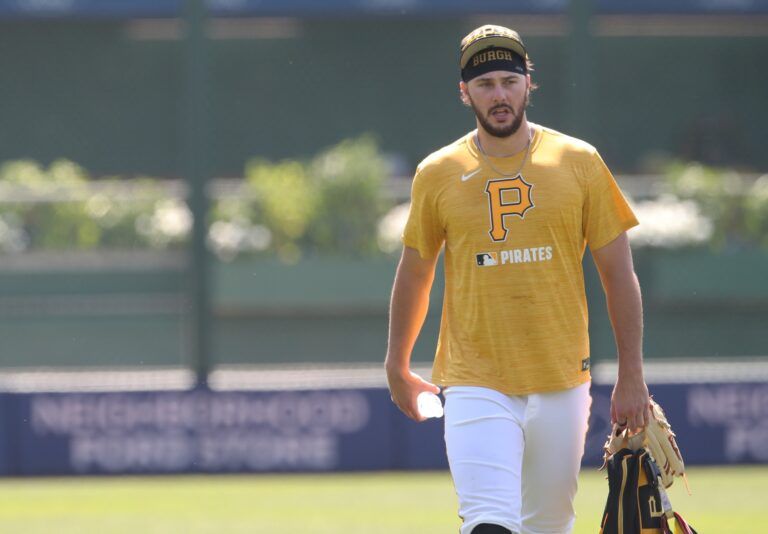 Pittsburgh Pirates pitcher Paul Skenes (30) walks in from the bullpen before the game against the Detroit Tigers  at PNC Park.