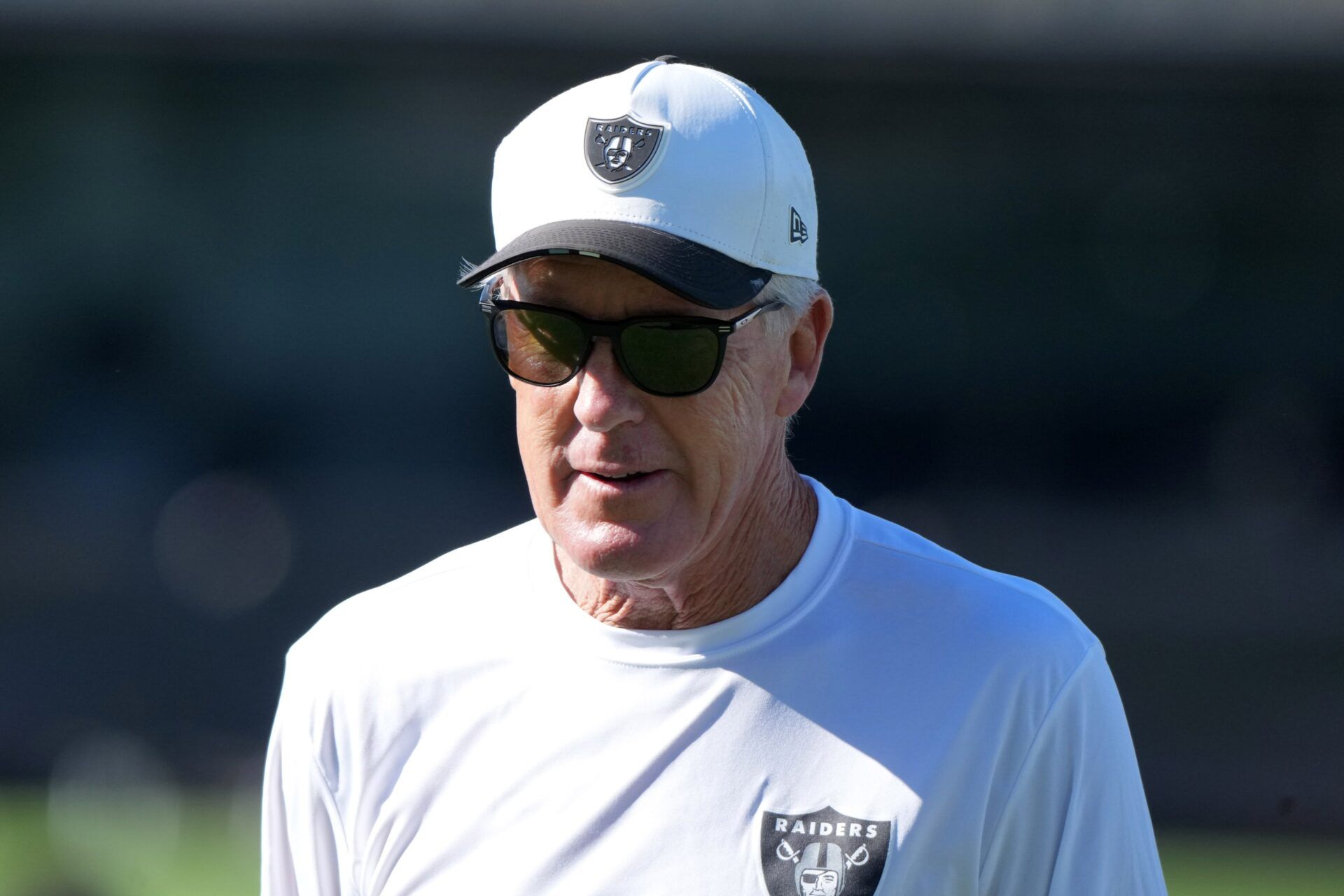 Las Vegas Raiders coach Pete Carroll during training camp at the Intermountain Healthcare Performance Center.