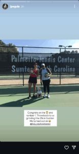 Screengrab of Jessica Pegula's Instagram stories (@jpegula)