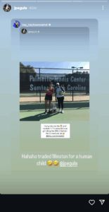 Screengrab of Taylor Townsend's Instagram stories (@tay_taytownsend)