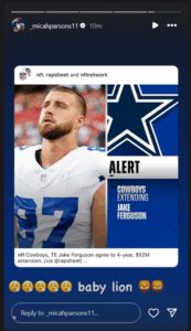 Micah Parsons Drops 2-Word Reaction to Cowboys Teammate’s $52,000,000