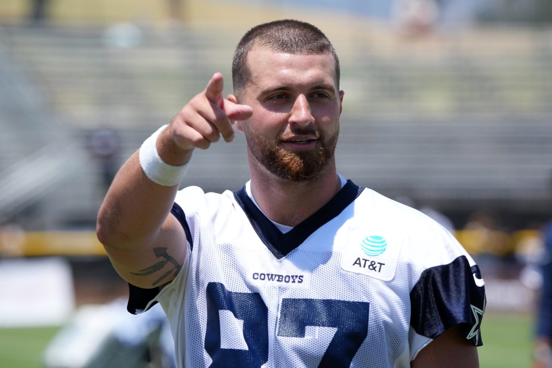 Dallas Cowboys tight end Jake Ferguson (87) during training camp at the River Ridge Fields.