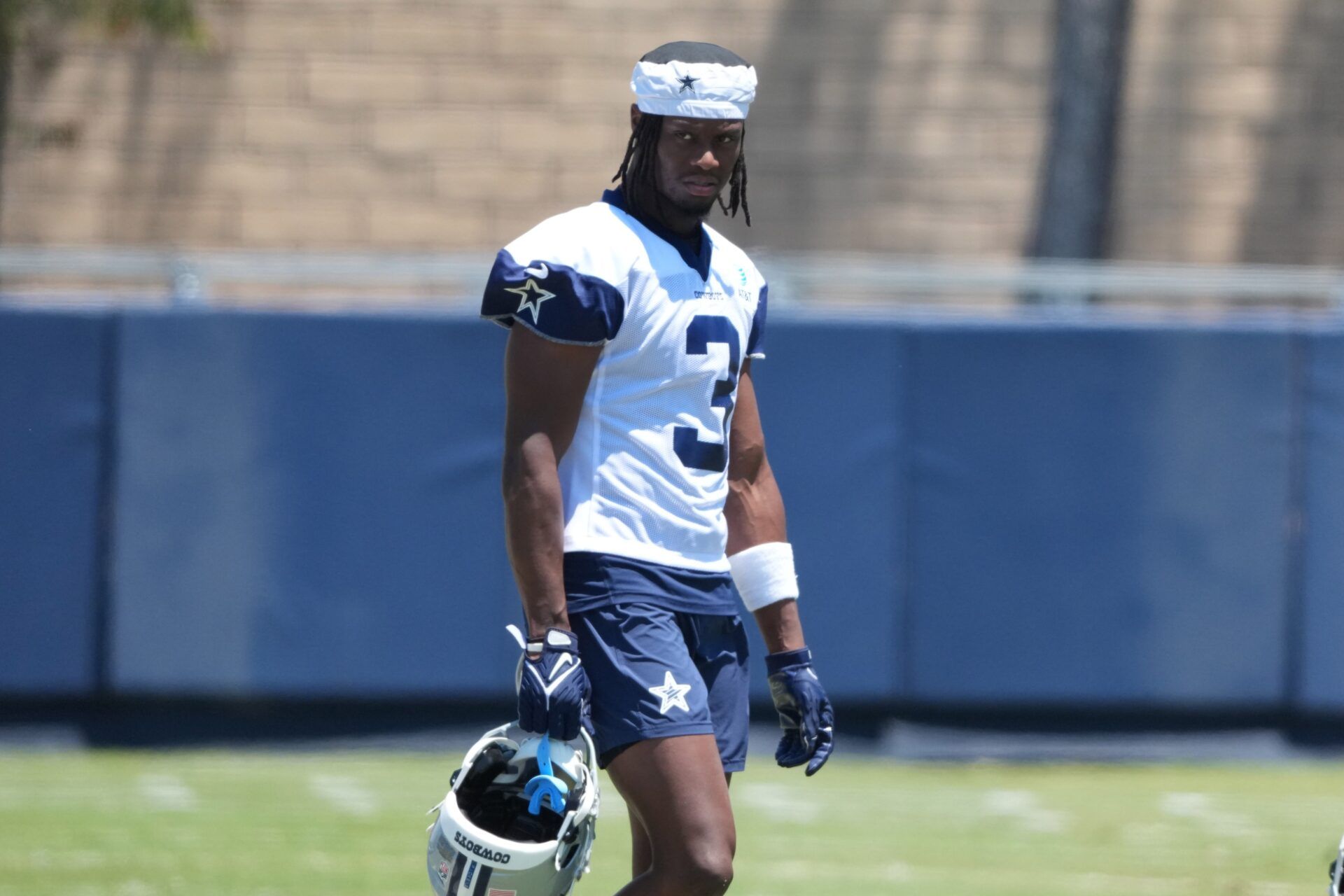 Dallas Cowboys receiver George Pickens (3) at training camp at the River Ridge Fields.