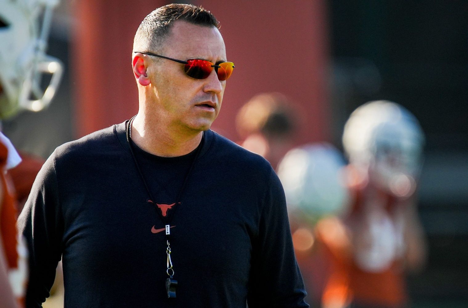 Texas Longhorns Head Coach Steve Sarkisian during their first practice of the spring season on Tuesday, March 25, 2025.