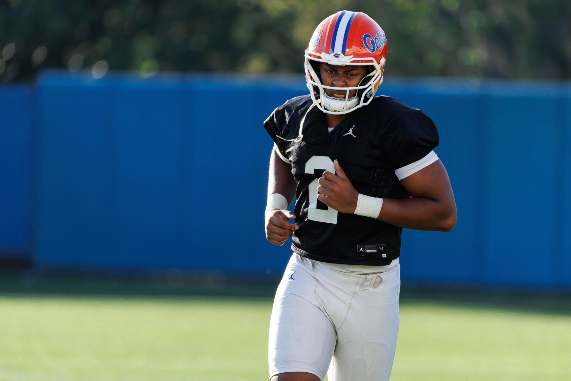 Florida Gators quarterback DJ Lagway (2) runs during spring football practice at Heavener Football Complex at the University of Florida in Gainesville, FL on Thursday, March 6, 2025. [Matt Pendleton/Gainesville Sun]