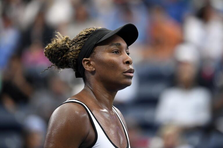 Venus Williams of the United States reacts against Elina Svitolina of Ukraine (not pictured) in the second round on day three of the 2019 U.S. Open tennis tournament at USTA Billie Jean King National Tennis Center.