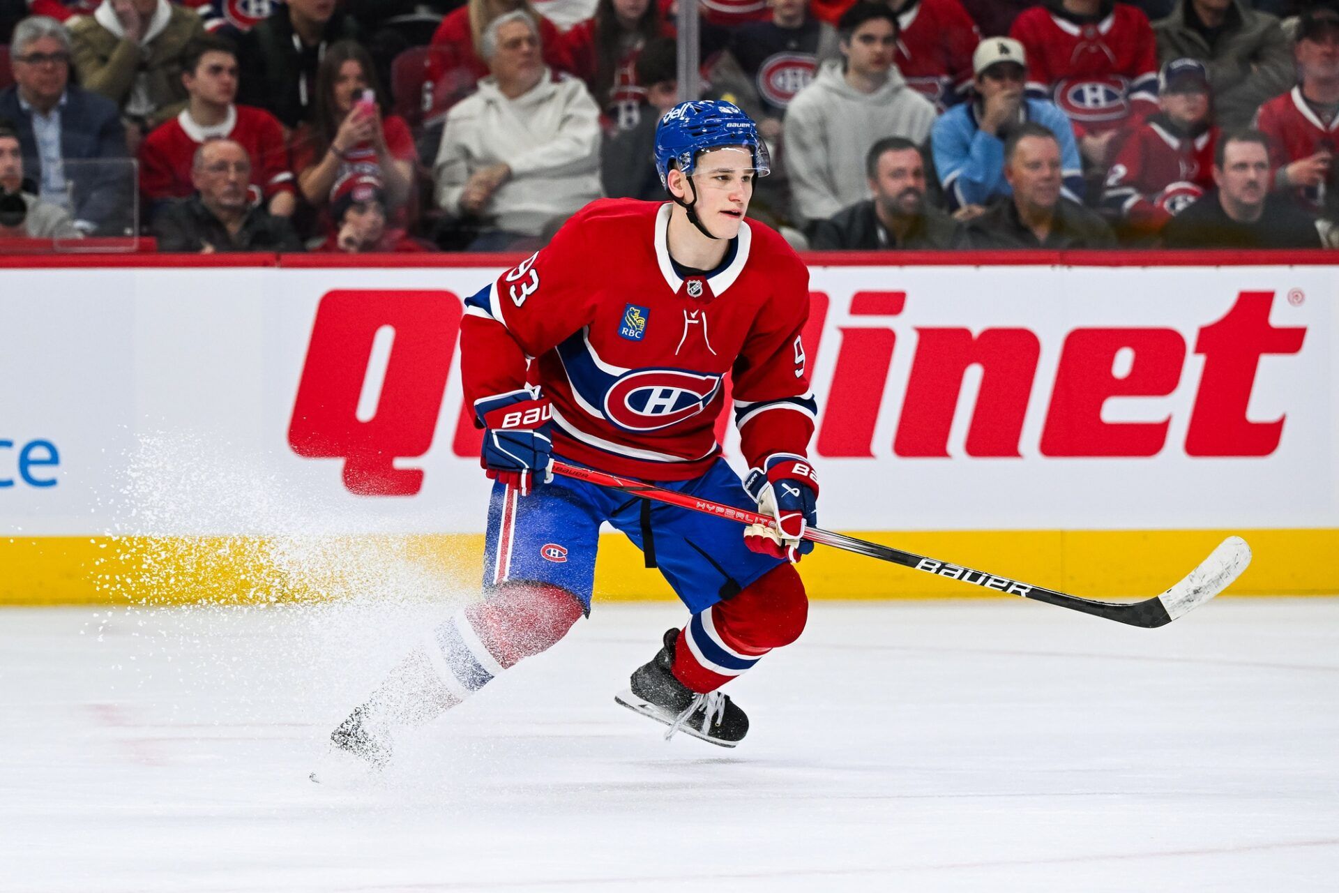 Montreal Canadiens right wing Ivan Demidov (93) skates against the Chicago Blackhawks in the second period at Bell Centre.
