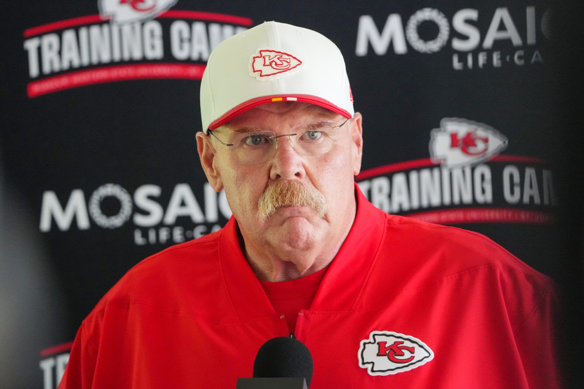 Kansas City Chiefs head coach Andy Reid speaks to media after training camp at Missouri Western State University.