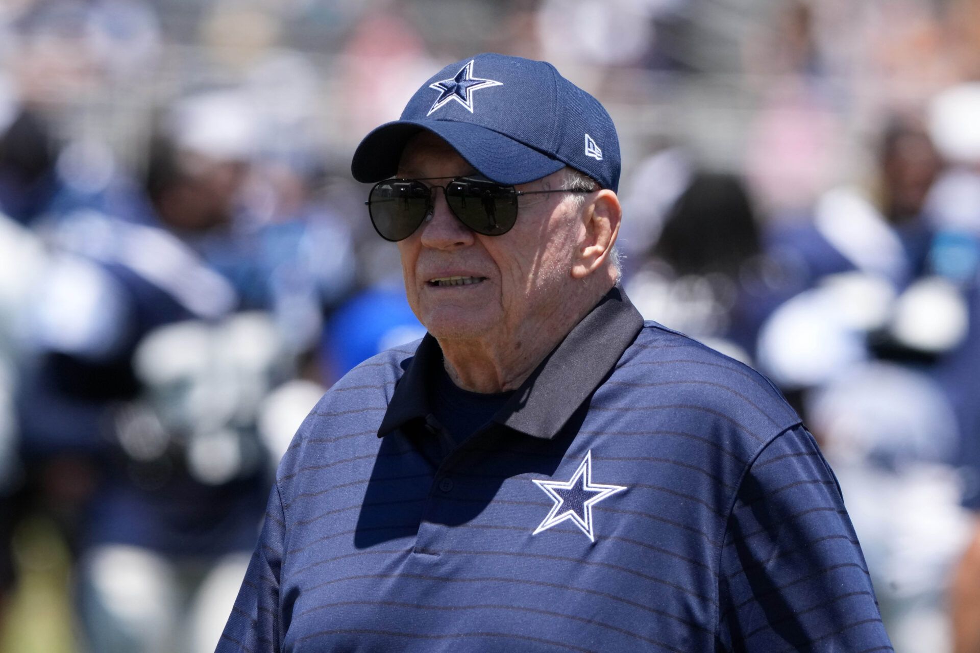 Dallas Cowboys owner Jerry Jones at training camp at the River Ridge Fields.