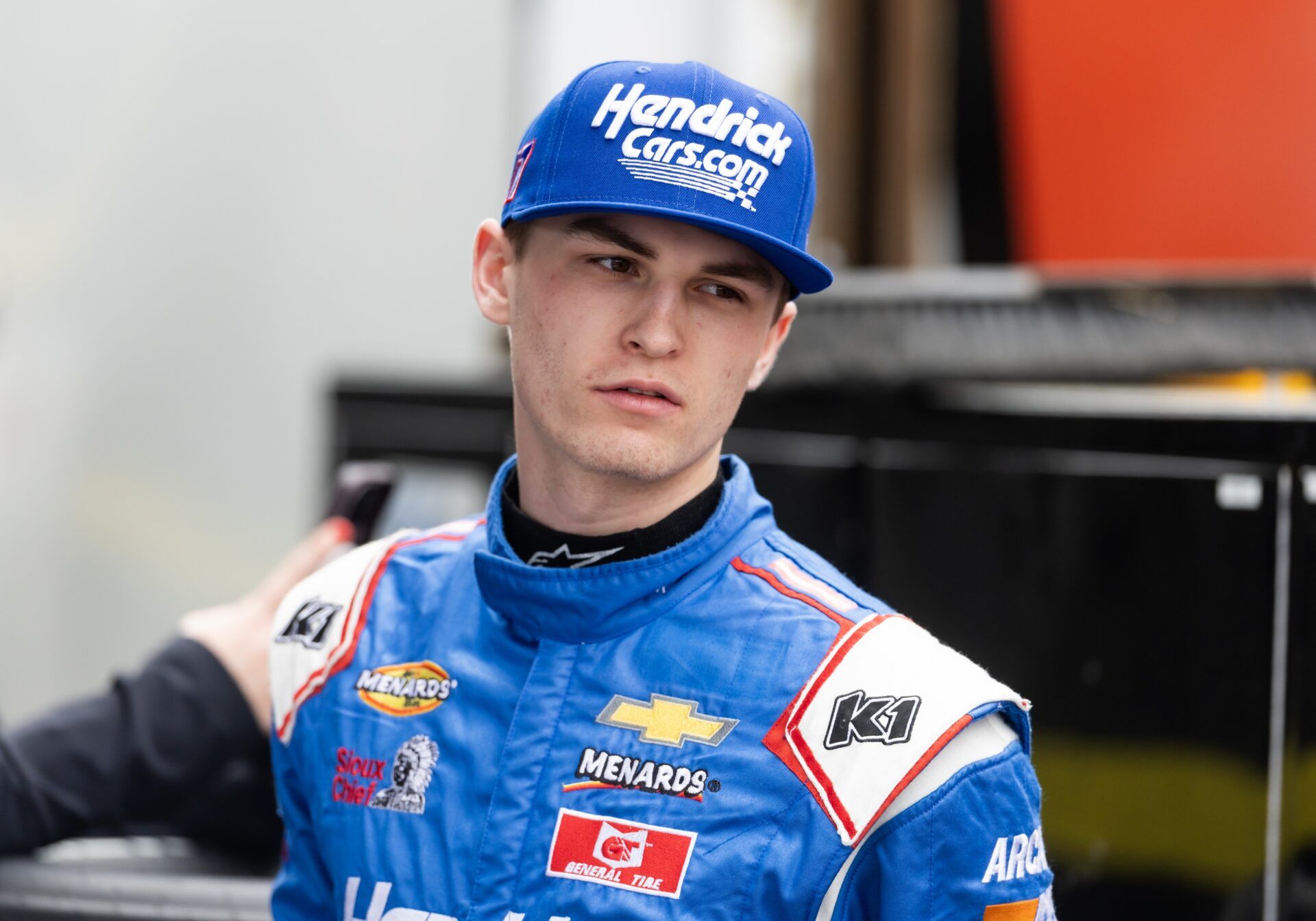 ARCA Series driver Corey Day (77) during practice for the Ride the 'Dente 200 at Daytona International Speedway.