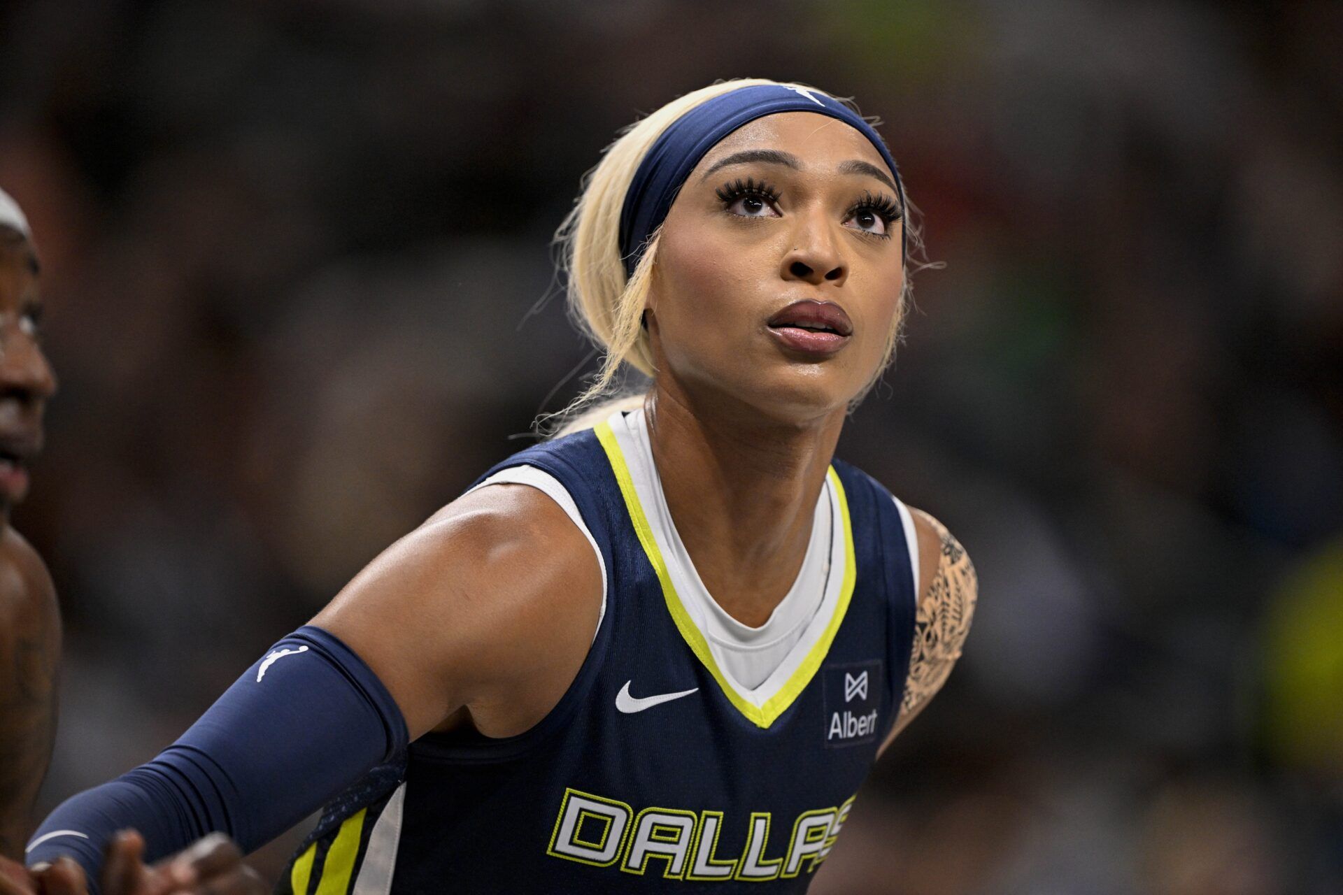 Dallas Wings guard DiJonai Carrington (21) during the game between the Dallas Wings and the Indiana Fever at the American Airlines Center.