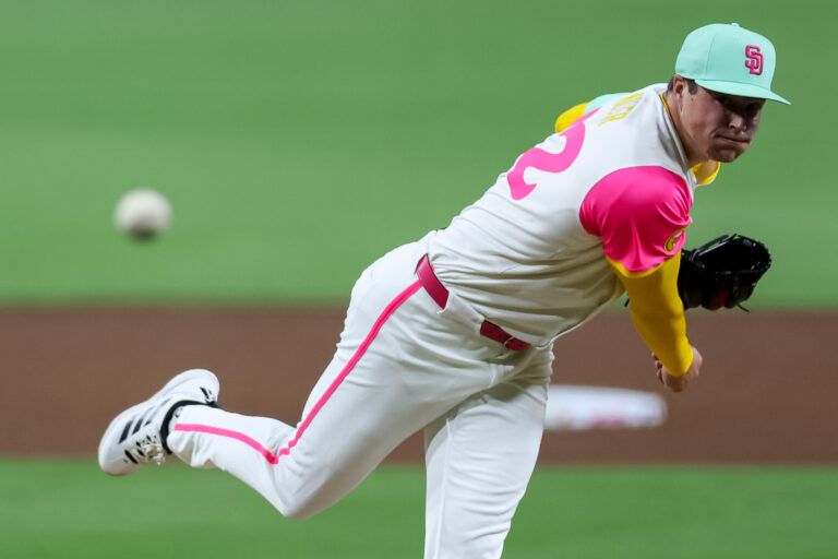 San Diego Padres pitcher Mason Miller (22) pitches during the eighth inning against the St. Louis Cardinals at Petco Park.