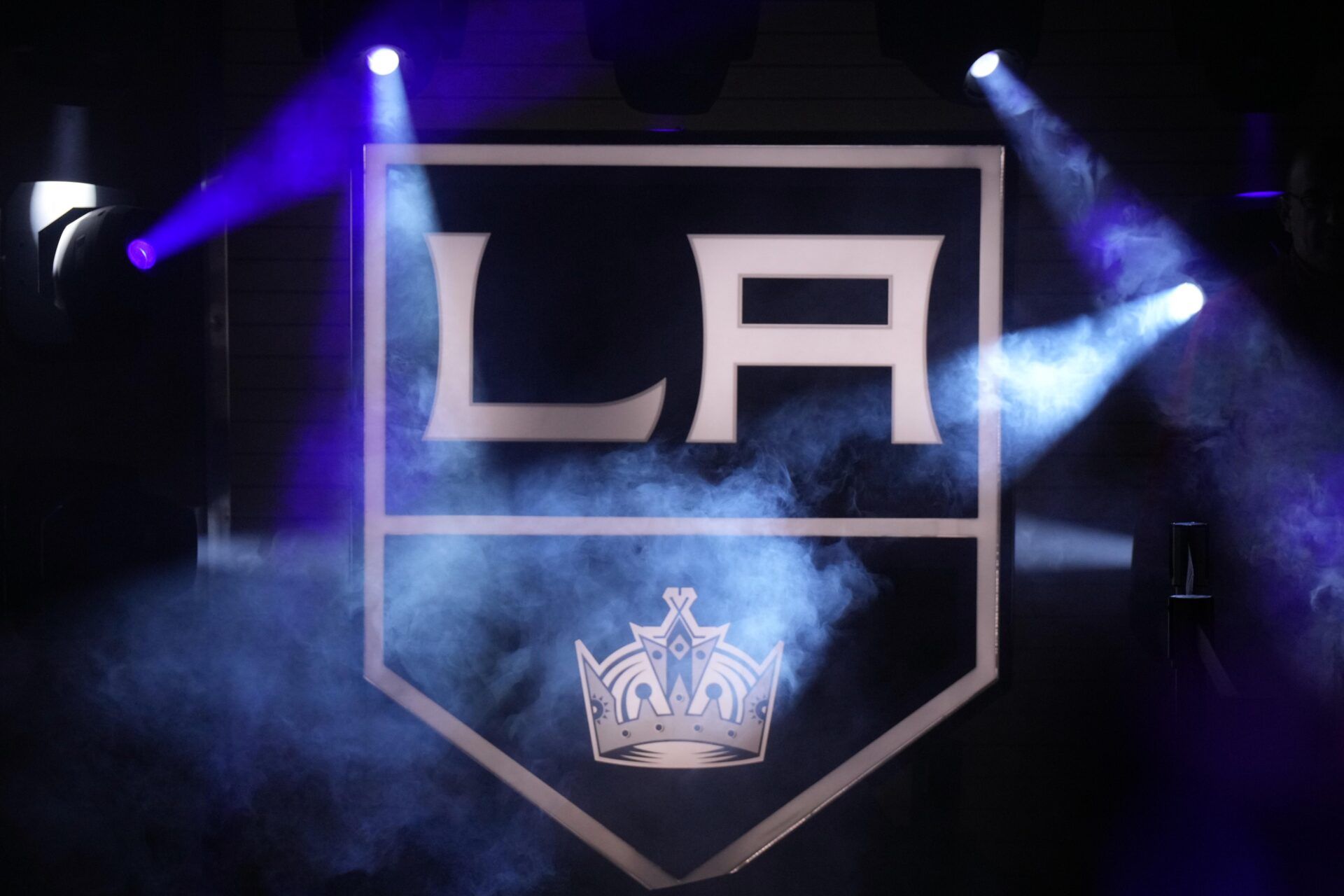 The logo for the LA Kings at Crypto.com Arena.