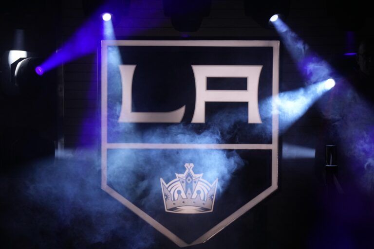 The logo for the LA Kings at Crypto.com Arena.