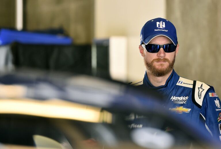 NASCAR Sprint Cup Series driver Dale Earnhardt Jr. during practice for the Crown Royal 400 at Indianapolis Motor Speedway.