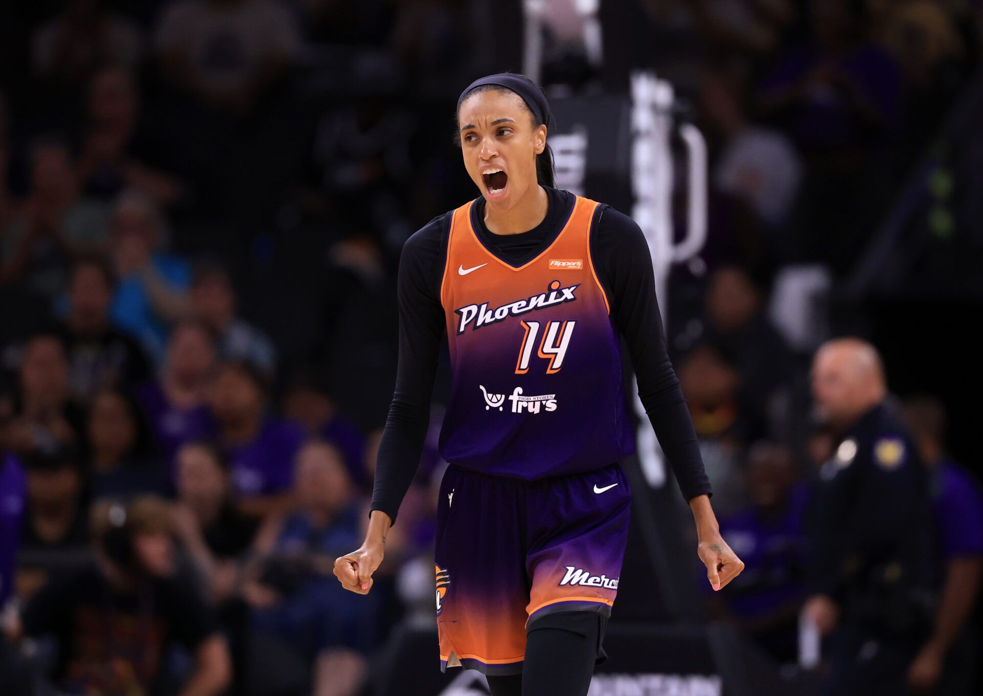 Phoenix Mercury forward DeWanna Bonner (14) reacts against the Minnesota Lynx during the second half at PHX Arena.