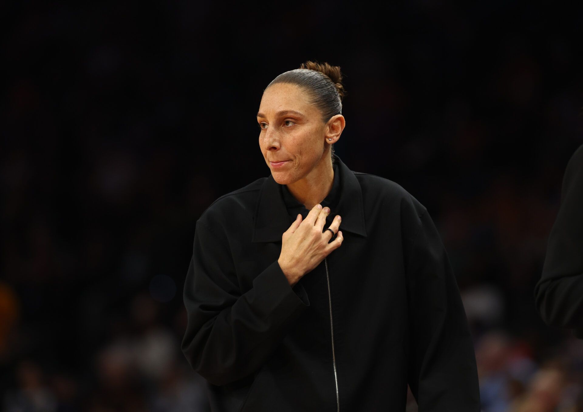Phoenix Mercury player Diana Taurasi in attendance of the Phoenix Suns game against the Dallas Mavericks at Footprint Center.