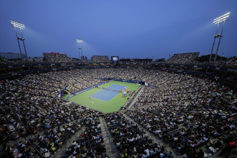 A view of Sobeys Stadium during a match between Alexander Zverev (GER) and Karen Khachanov during semifinals.