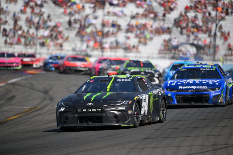 NASCAR Cup Series driver Ty Gibbs (54) leads a group of cars during the Go Bowling at The Glen at Watkins Glen International.