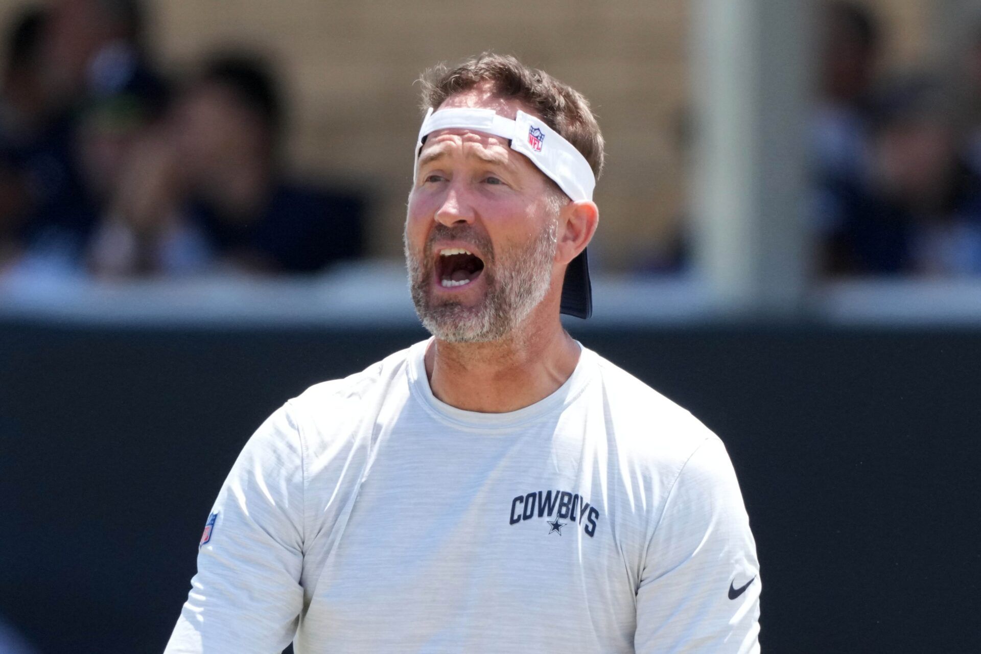 Dallas Cowboys coach Brian Schottenheimer at training camp at the River Ridge Fields.