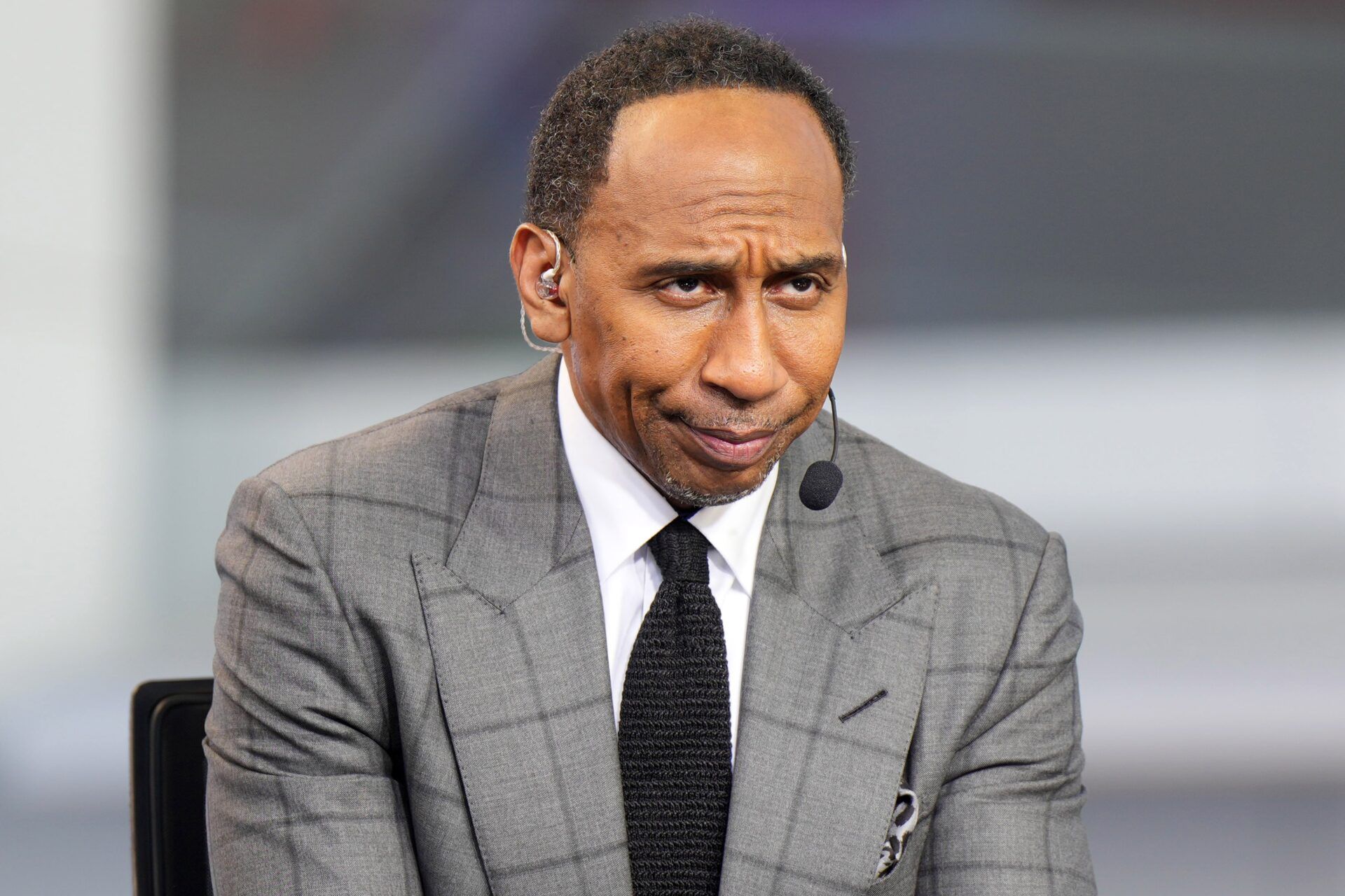 Stephen A. Smith (Stephen Smith) on the ESPN NBA Countdown live set at Intuit Dome.