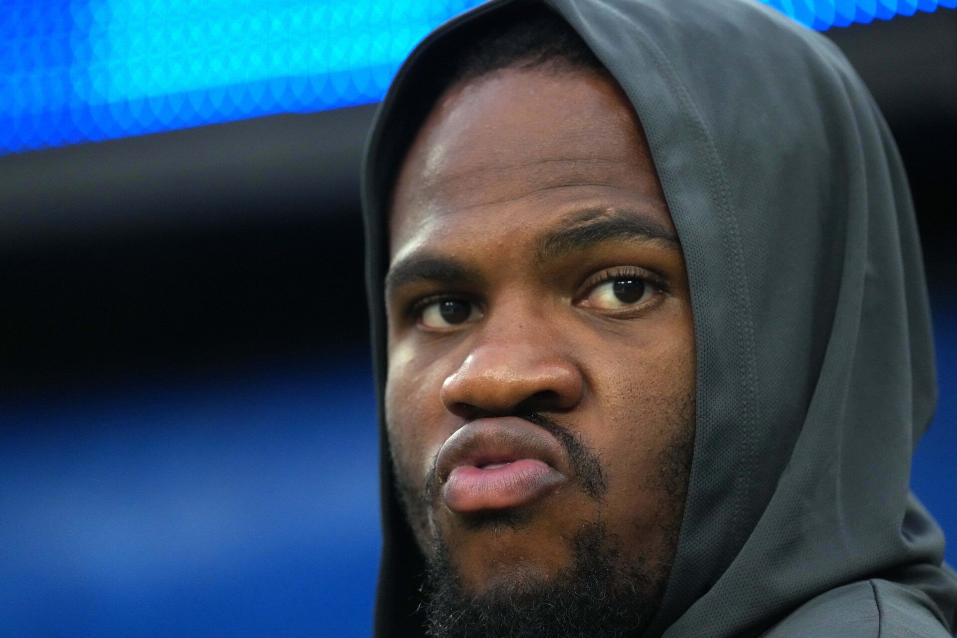 Dallas Cowboys defensive end Micah Parsons watches in the second half against the Los Angeles Rams at the SoFi Stadium.