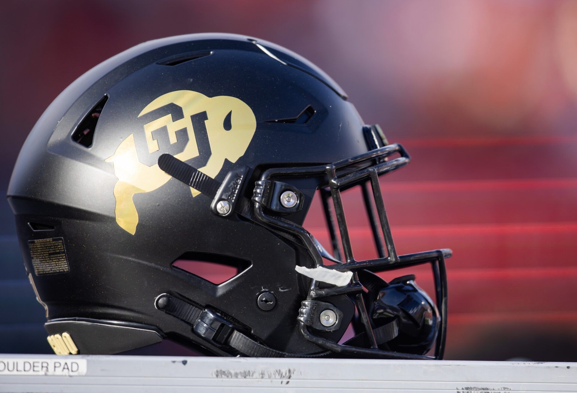 Detailed view of a Colorado Buffalos helmet at Arizona Stadium.