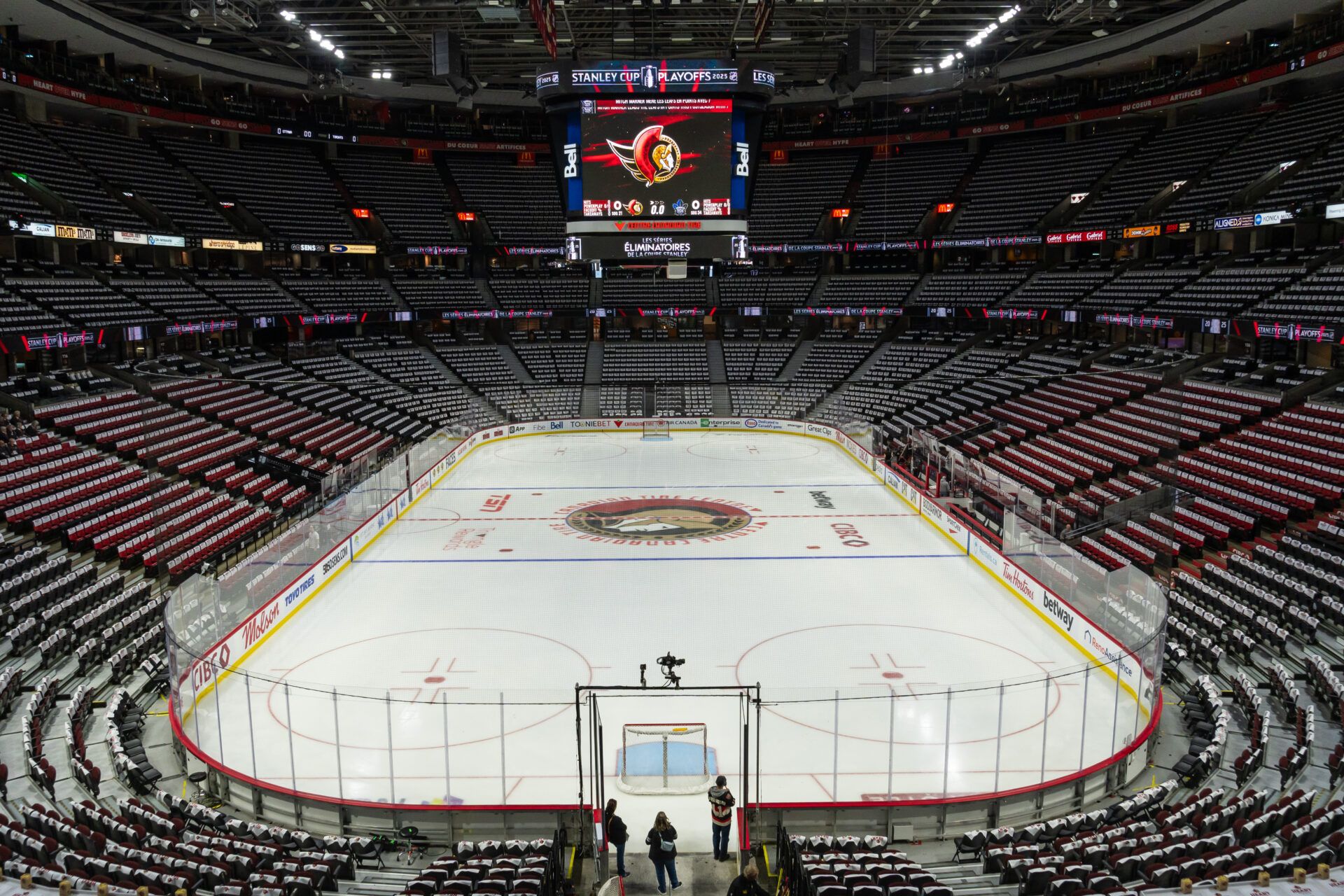 The Canadian Tire centre prior to game six of the first round of the 2025 Stanley Cup Playoffs between the Toronto Maple Leafs and the Ottawa Senators.