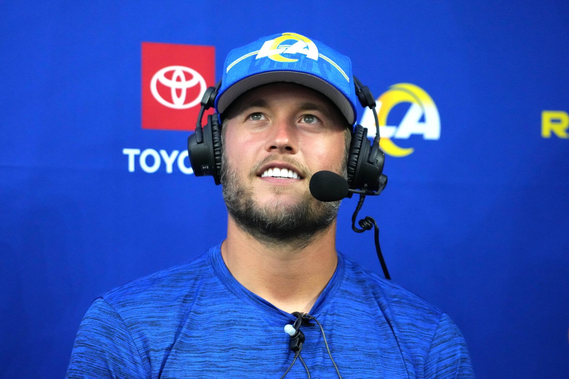 Los Angeles Rams quarterback Matthew Stafford during the game against the Los Angeles Chargers at SoFi Stadium.