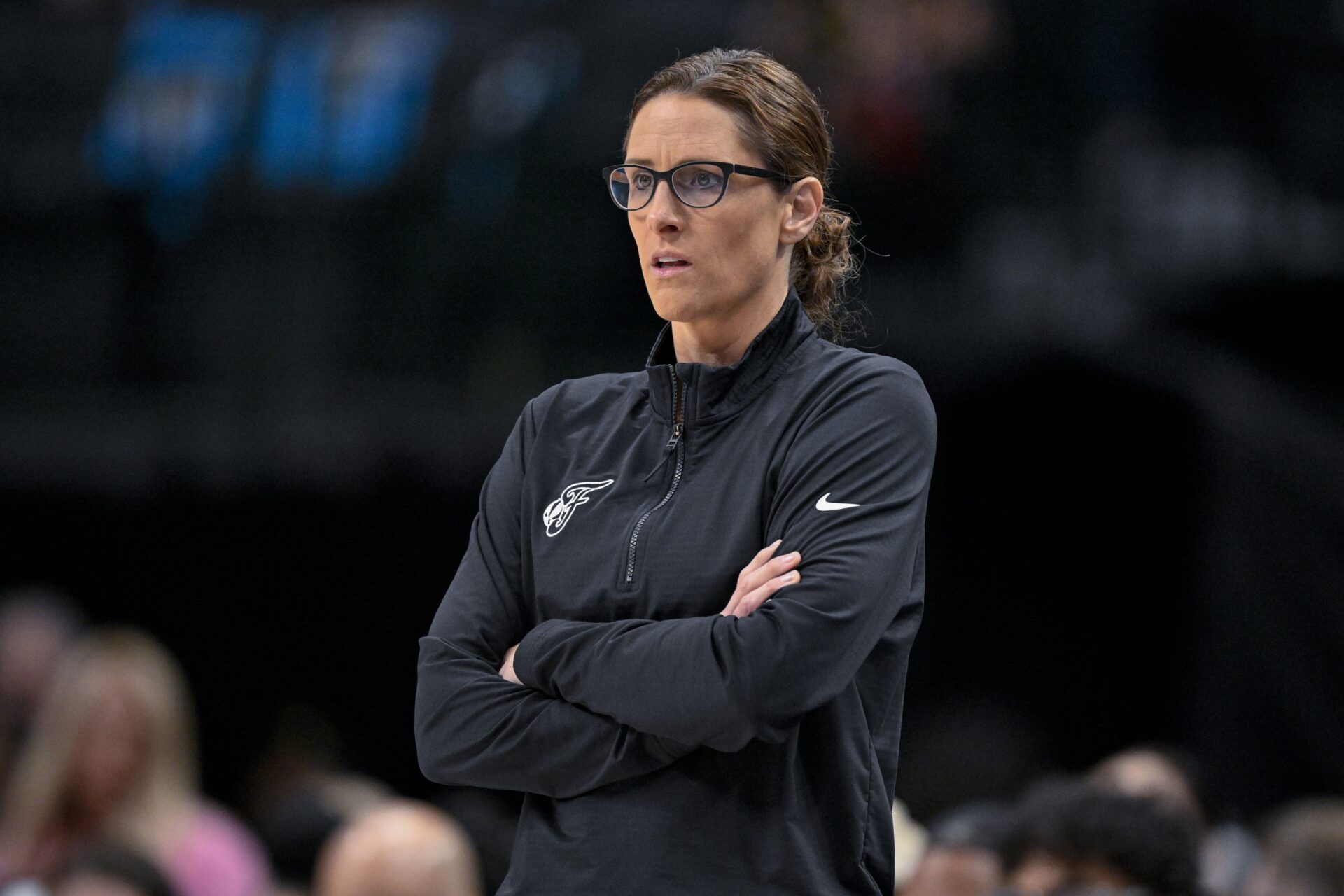 Indiana Fever head coach Stephanie White during the game between the Dallas Wings and the Indiana Fever at the American Airlines Center.