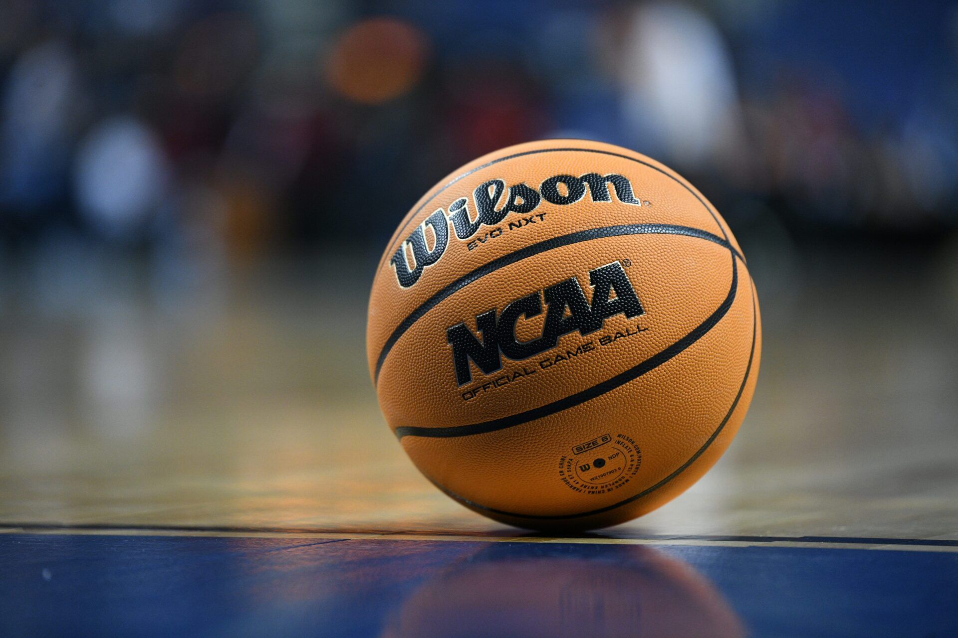 A general shot of the game ball for the NCAA Women's tournament displaying the Final Four logo in the Greensboro regional semifinals of the women's college basketball NCAA Tournament at Greensboro Coliseum.