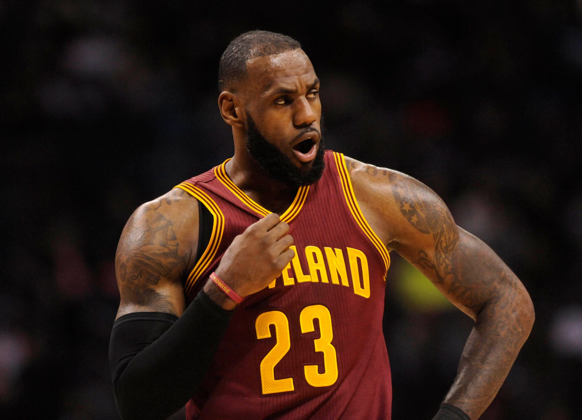Dec 31, When LeBron James Revealed the 1 Achievement that Led Him to Believe He Was the GOAT2016; Charlotte, NC, USA; Cleveland Cavaliers forward LeBron James (23) reacts to a foul called against his team during the first half of the game against the Charlotte Hornets at the Spectrum Center.