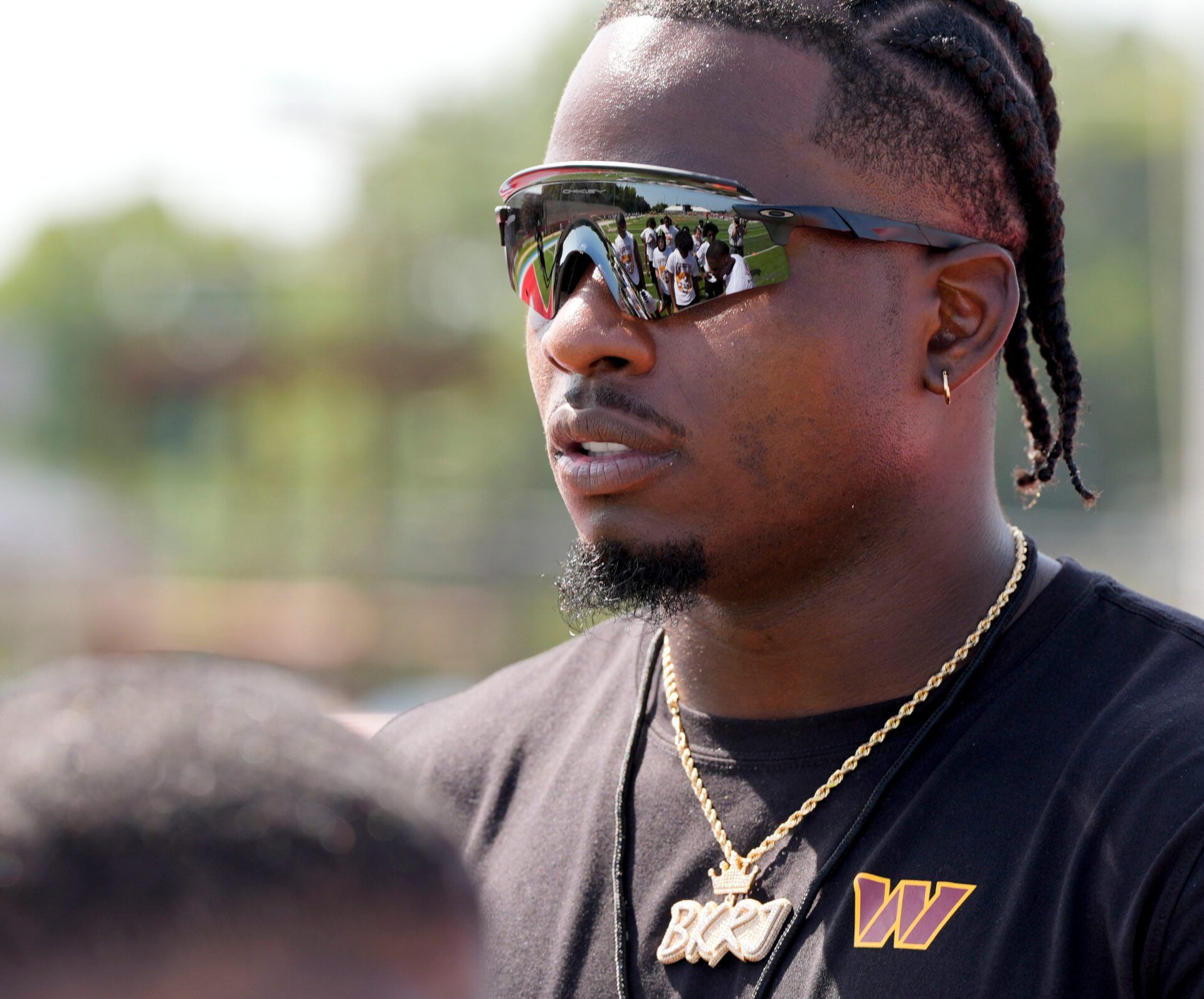 during the Brian Robinson Jr. Football Camp at Hillcrest High School. Robinson, a Hillcrest and University of Alabama alum, is a running back for the Washington Commanders. IMAGN