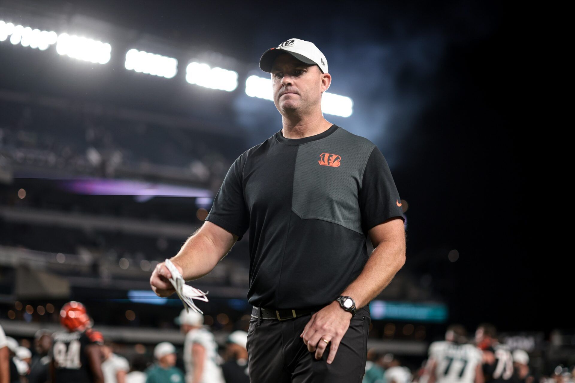 Cincinnati Bengals head coach Zac Taylor after a game against the Philadelphia Eagles at Lincoln Financial Field.
