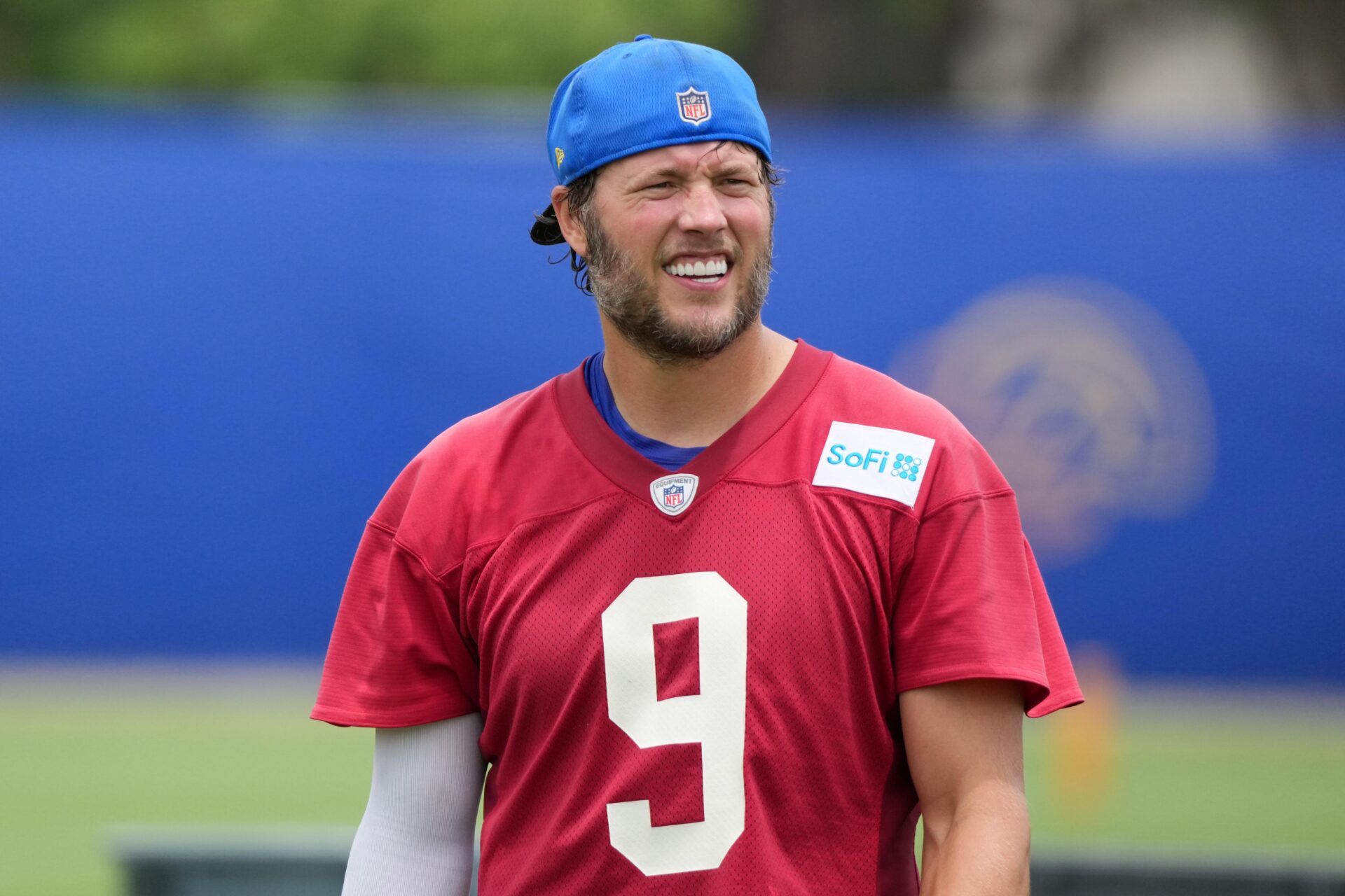 Los Angeles Rams quarterback Matthew Stafford (9) during organized team activities at Rams Practice Facility.