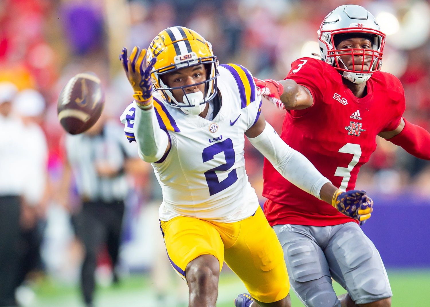 Kyren Lacy 2 runs the ball as the LSU Tigers take on the Nicholls Colonels at Tiger Stadium in Baton Rouge, LA. Saturday, Sept. 7, 2024.