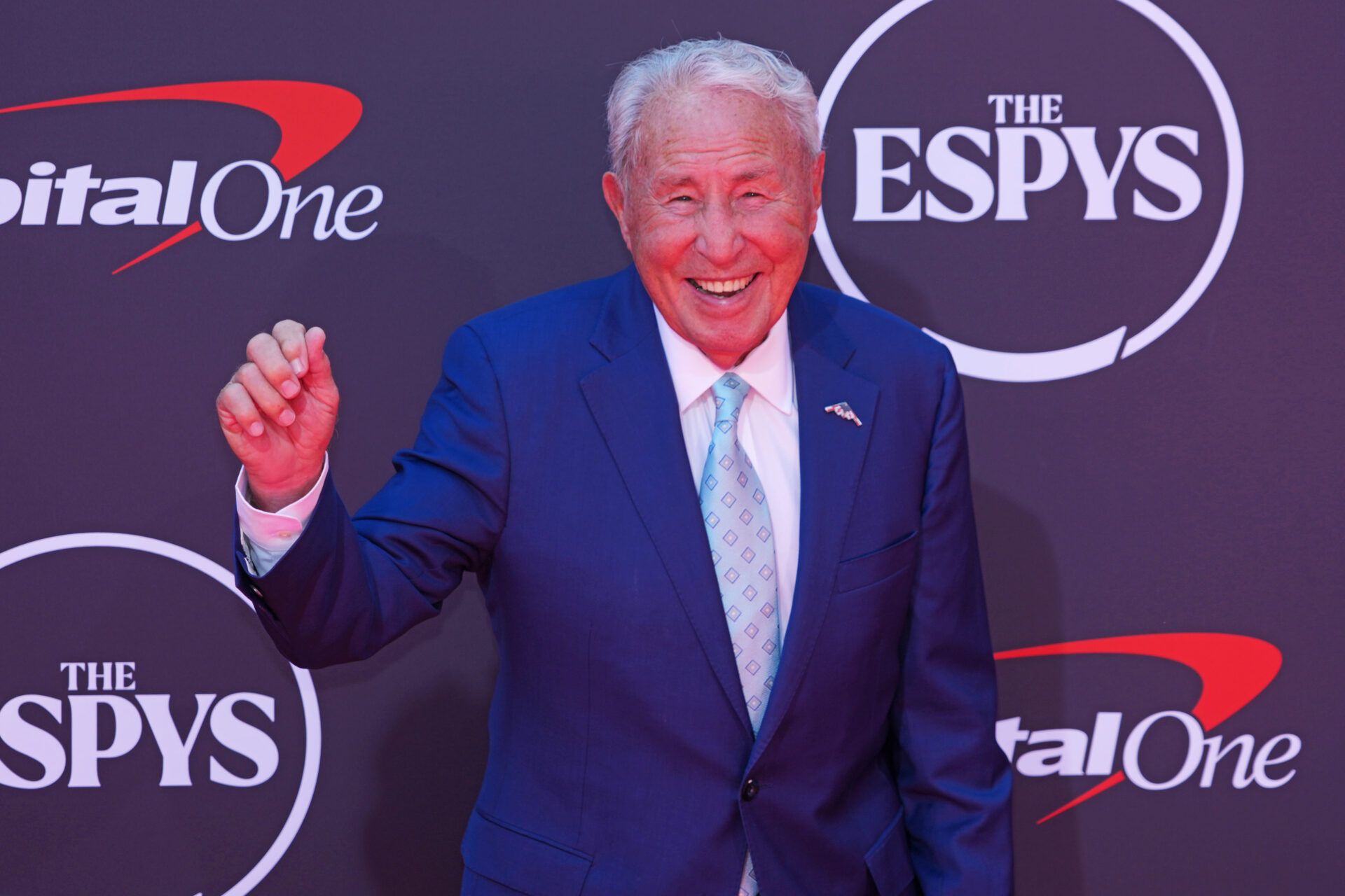 Lee Corso on the red carpet before the ESPYS at The Dolby Theatre.