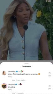 Screengrab of Iga Świątek's and Coco Gauff's comments on Instagram