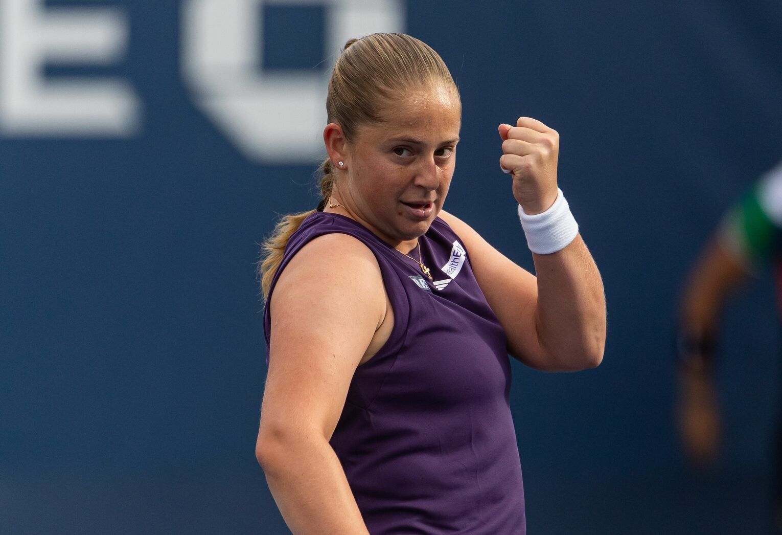 Jelena Ostapenko of Latvia in action against Taylor Townsend of the United States in the second round of the women’s singles at the US Open at Billie Jean King National Tennis Center.