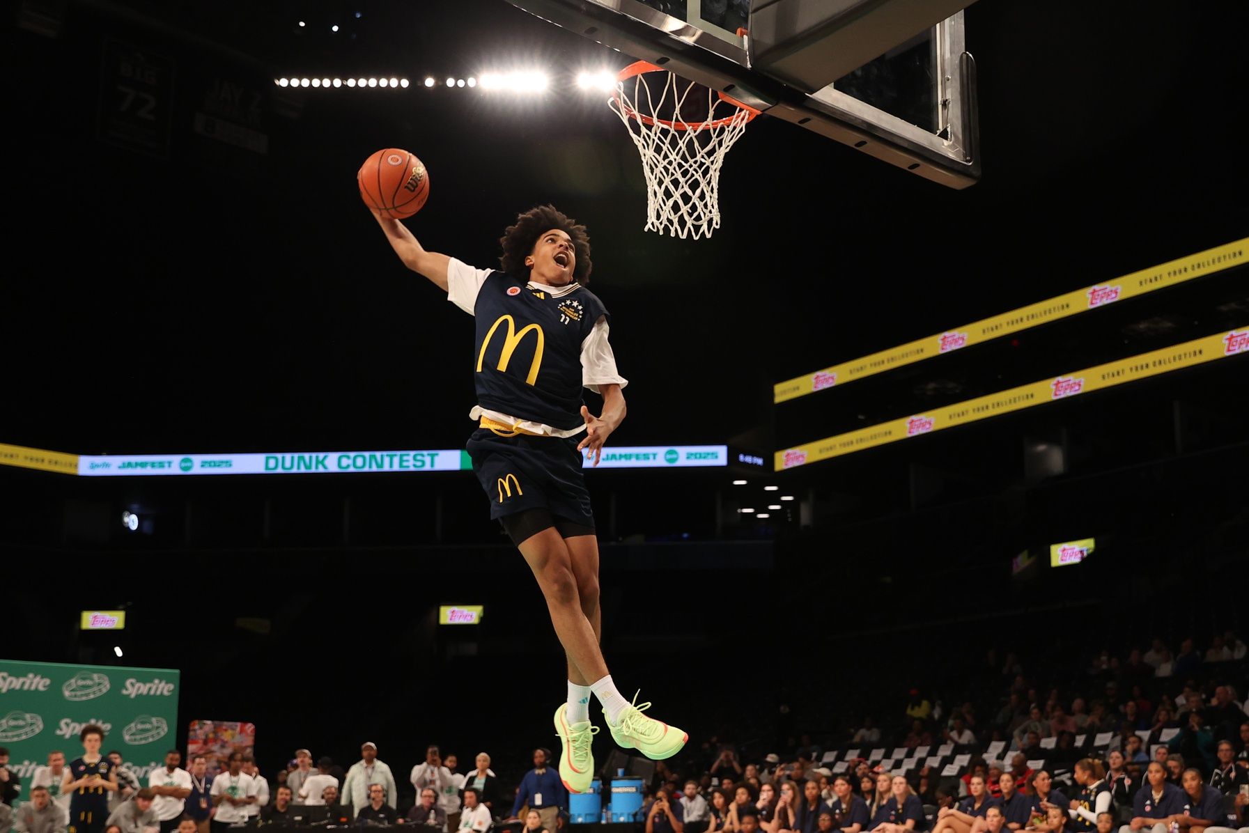 McDonald’s All American West guard Mikel Brown Jr. (11) dunks the ball during the Sprite Jam Fest at Barclay's Center.
