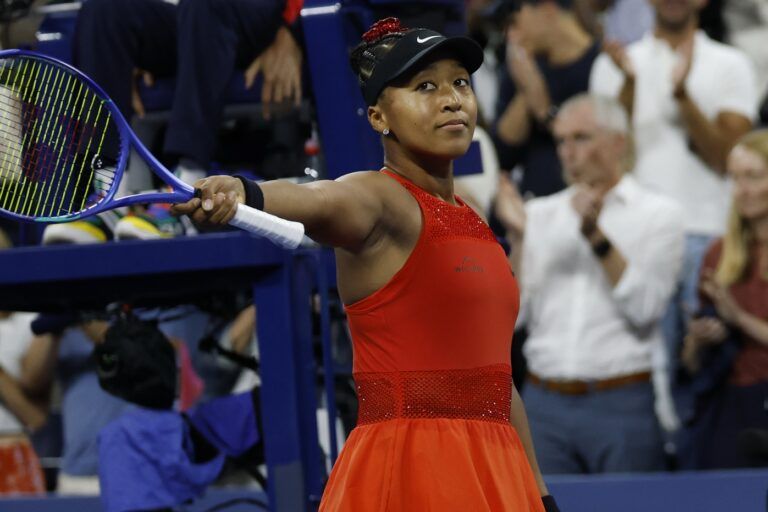 Naomi Osaka (JPN) celebrates after her match against Greet Minnen (BEL) (not pictured) on day three of the 2025 US Open tennis tournament at Billie Jean King USTA National Tennis Center.