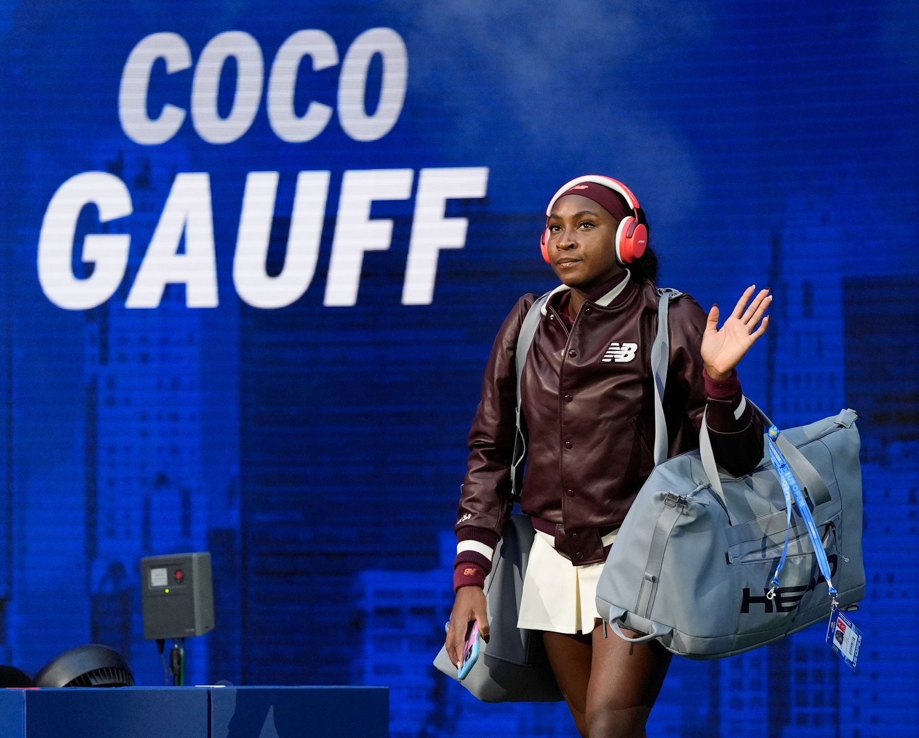 Coco Gauff (USA) enters to play Donna Vekic (CRO) (not pictured) on day five of the 2025 U.S. Open tennis tournament at the USTA Billie Jean King National Tennis Center.