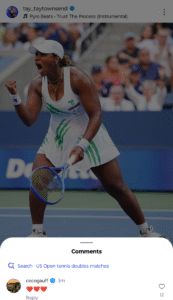 Screengrab of Coco Gauff and Bianca Andreescu's comments on Taylor Townsend's Instagram post (@tay_taytownsend)