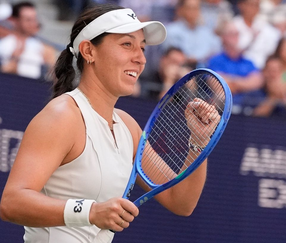 Jessica Pegula (USA) celebrates after beating Barbora Krejcikova (CZE) (not pictured) on day ten of the 2025 U.S. Open tennis tournament at the USTA Billie Jean King National Tennis Center.