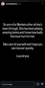 Aryna Sabalenka sends a message to Markéta Vondroušová after US Open no-show