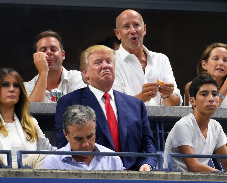 Donald Trump on day nine of the 2015 U.S. Open tennis tournament at USTA Billie Jean King National Tennis Center.