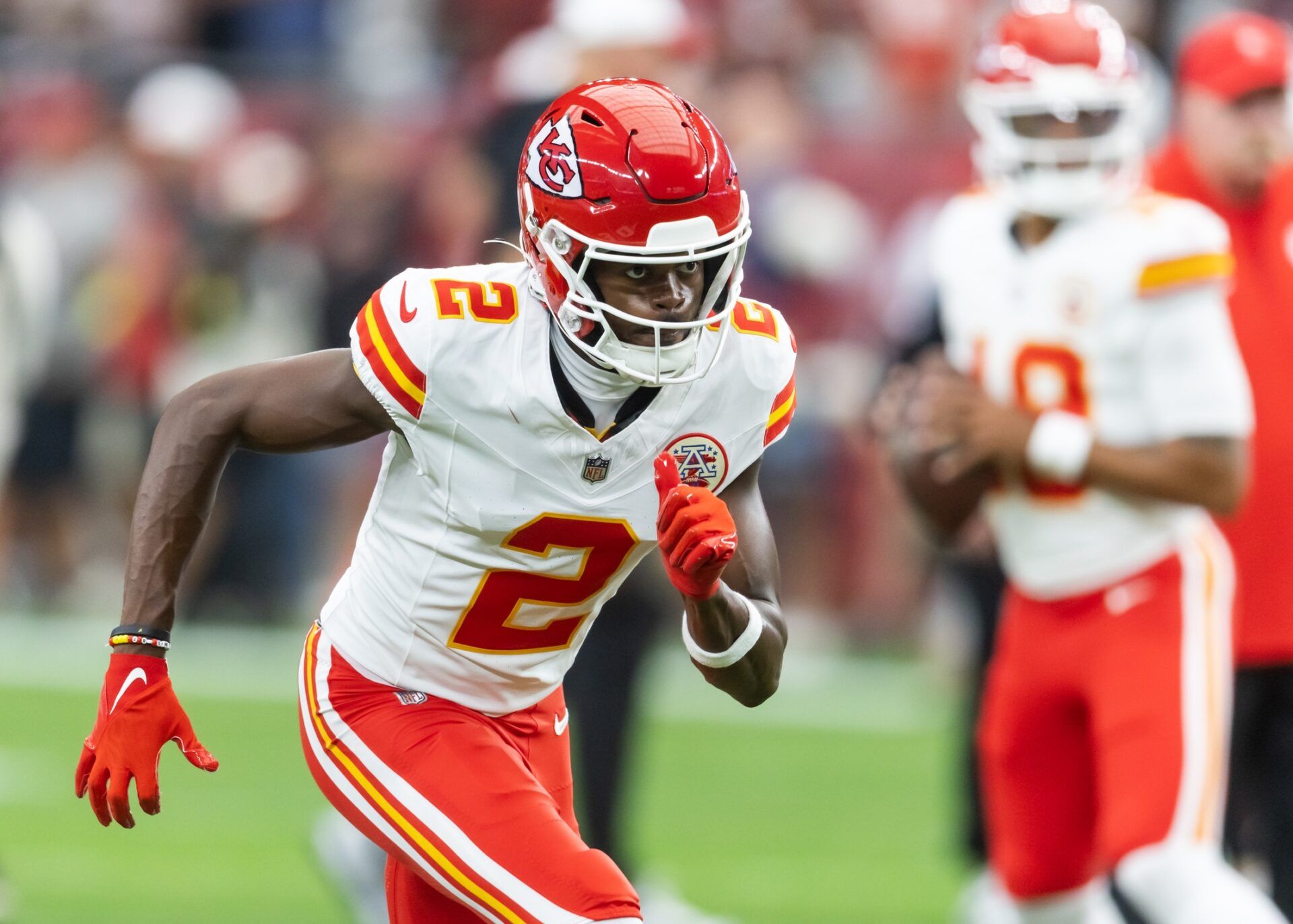 Kansas City Chiefs wide receiver Tyquan Thornton (2) against the Arizona Cardinals during a preseason NFL game at State Farm Stadium.