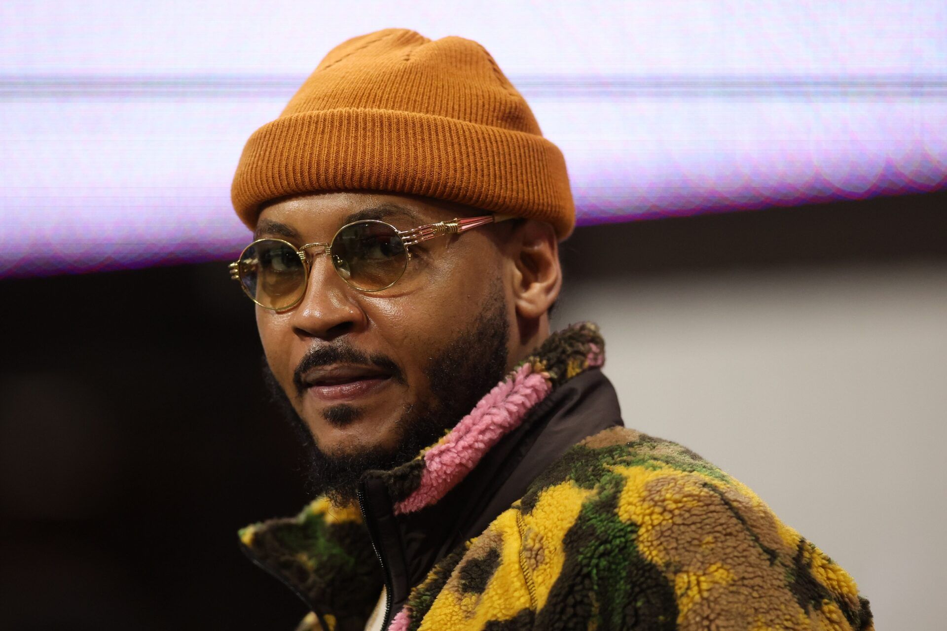 Former NBA player, Carmelo Anthony before the SEC Championship game at Mercedes-Benz Stadium.