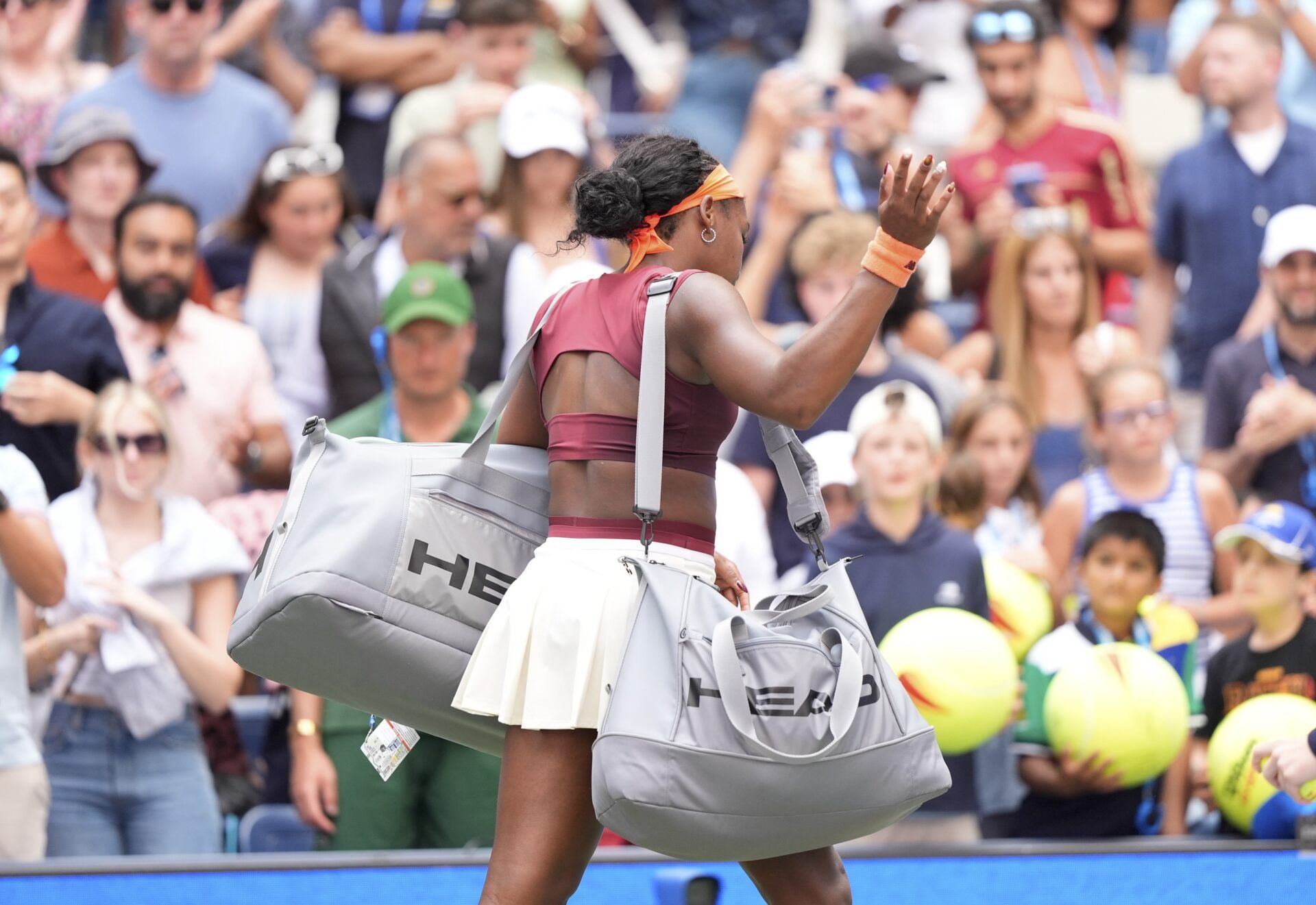 Coco Gauff (USA) exits after her loss to Naomi Osaka (JPN) (not pictured) on day nine of the 2025 U.S. Open tennis tournament at the USTA Billie Jean King National Tennis Center.